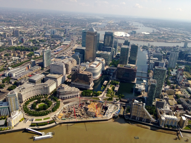 Canary Wharf from the air